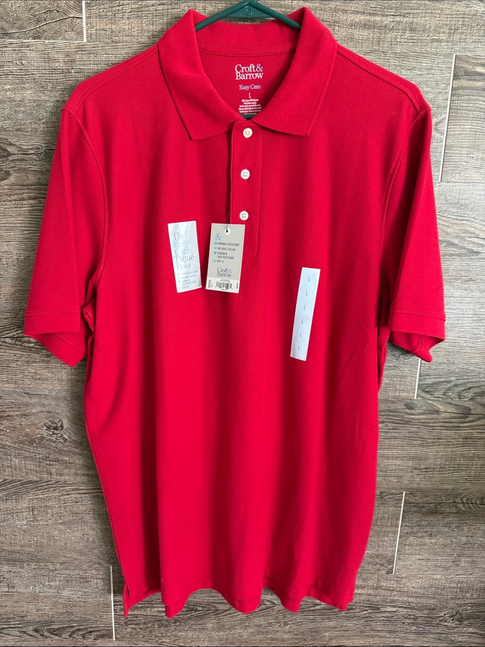 Croft & Barrow Men's Bright Red Polo Shirt with Classic Collar